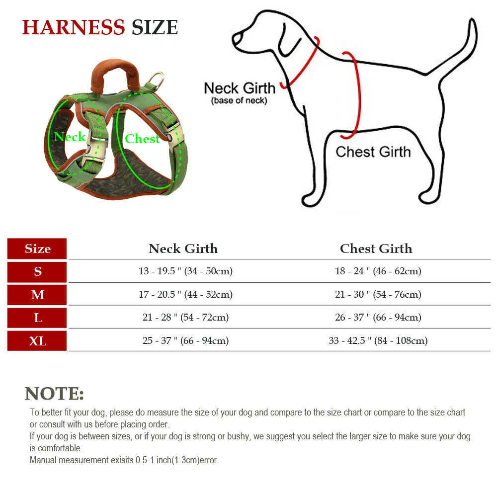 Adjustable Reflective Dog Harness With Handle Pet Big Dog Walking Training Chest Strap Vest For Medium Large Dog Pitbull Bulldog 210729