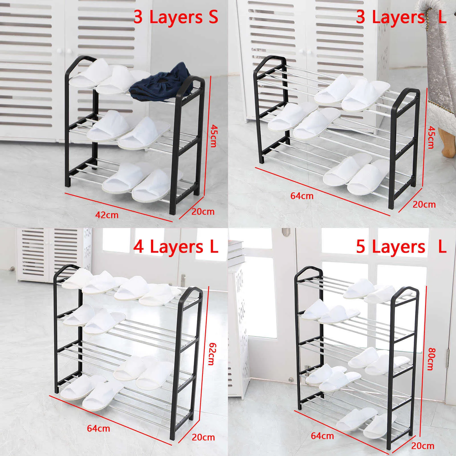 Multifunctionele 3/4/5 lagen Moderne Schoenenrek Organizer Schoen Hanger Solid Room Organizer Schoenen Plank Opslag Schoenkasten 210811