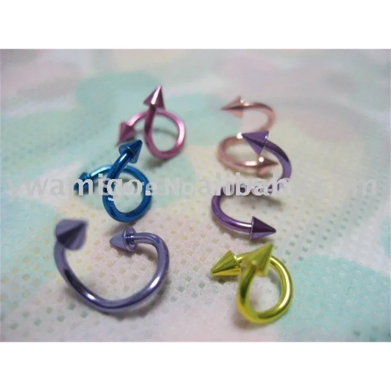 anneau en acier chirurgical boucle d'oreille Septum anneaux oreille Helix Cartilage Diath nez goujons corps Piercing bijoux 20G navire