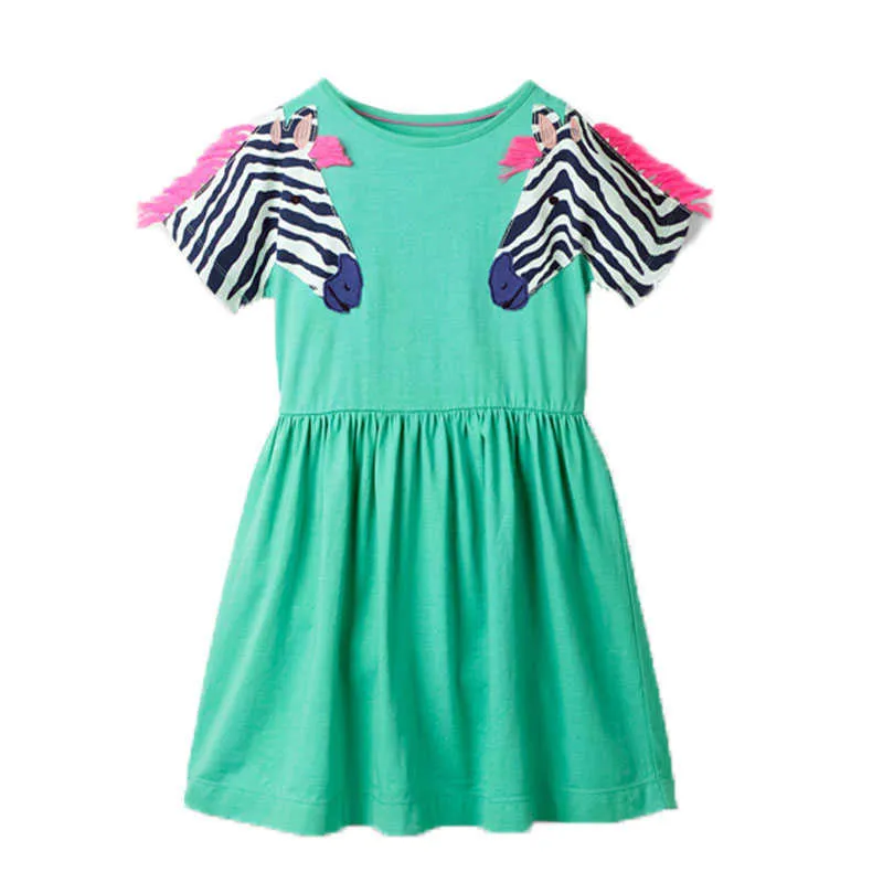 夏の綿の刺繍子供服幼児ファッションフロック210529のためのジャンプメートルの王女の女の子のドレス