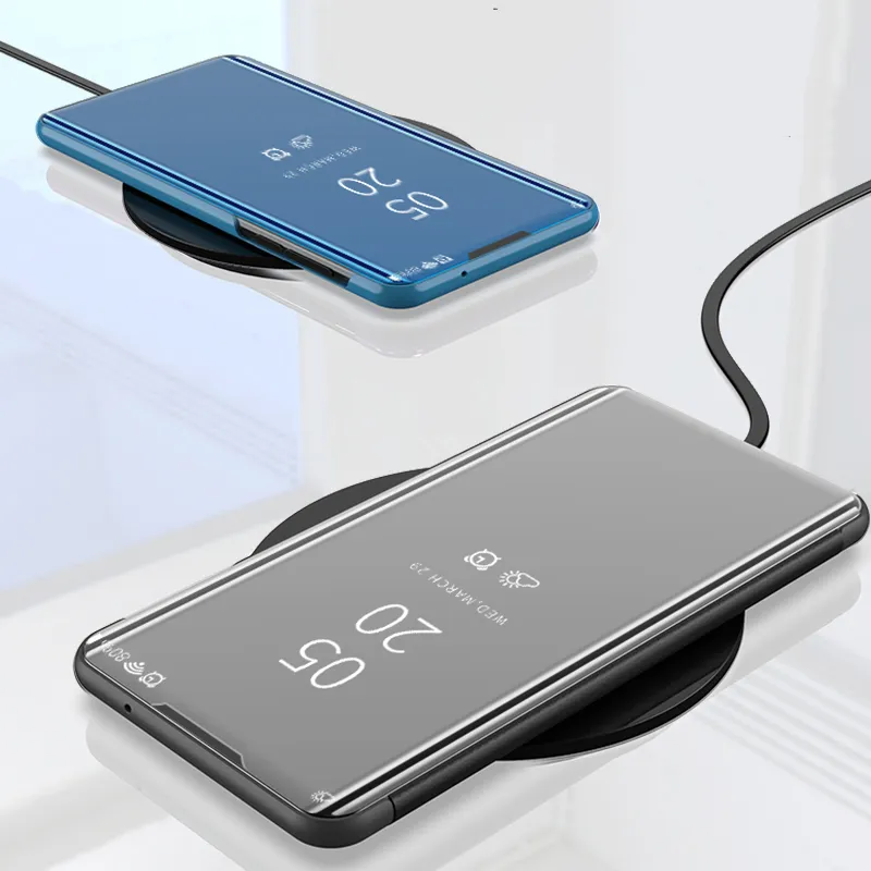 Fundas para Samsung Galaxy A42 A52 A72 A12 A22 A32 Smart Mirror Flip Phone Case para S20 S10 S9 S8 Plus Note 8 9 10 20 Ultra Holder Cover