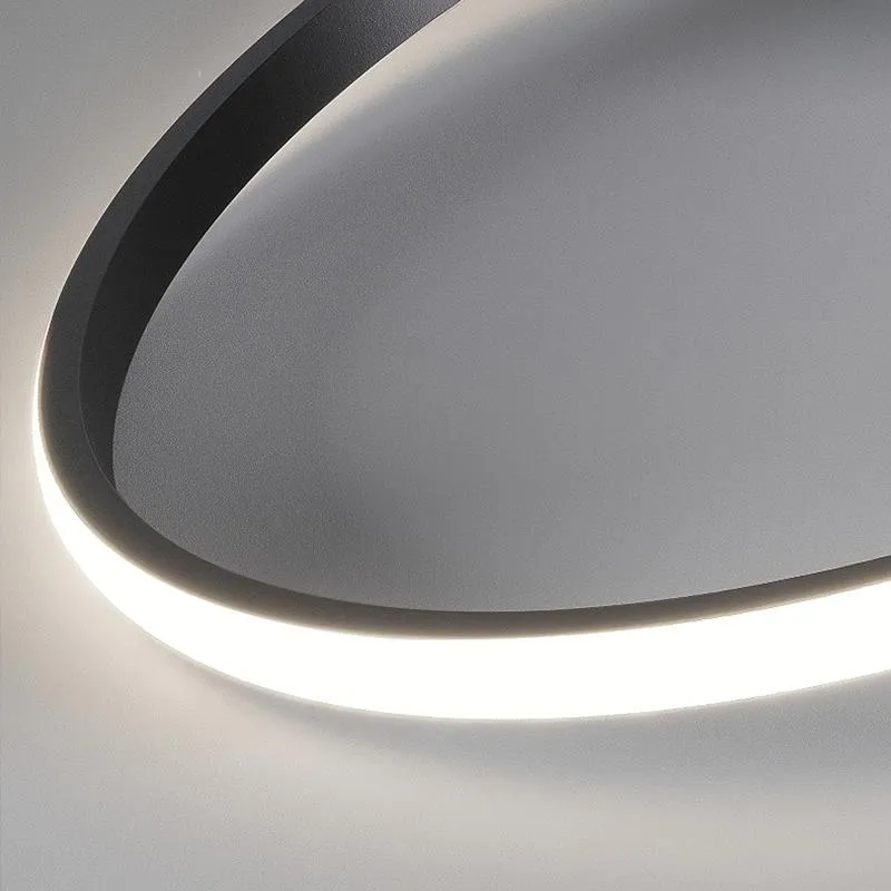 Plafonniers Lampe LED moderne avec boule de verre ronde noire lustre dimmable pour chambre salon cuisine décoration intérieure 282j