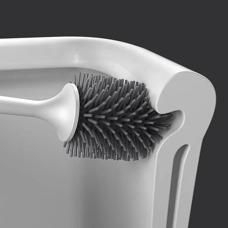 Silikon-Toilettenbürste bodengesteuertes Grundreinigungsbürsten für WC Badezimmerzubehör Set Haushaltsvorräte253t