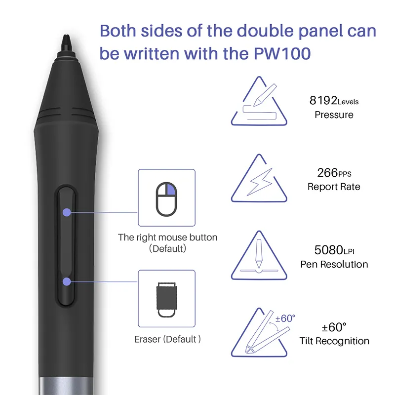 HUION H320M 2 In 1 Graphic Digital Board 8192 Level Drawing Pen LCD Writing Tablet Battery- Stylus