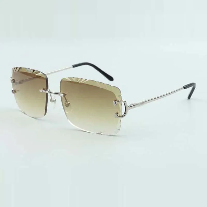 Óculos de sol com garra de metal 3524020 com hastes grandes em C e lentes com cortes de 58 mm230v