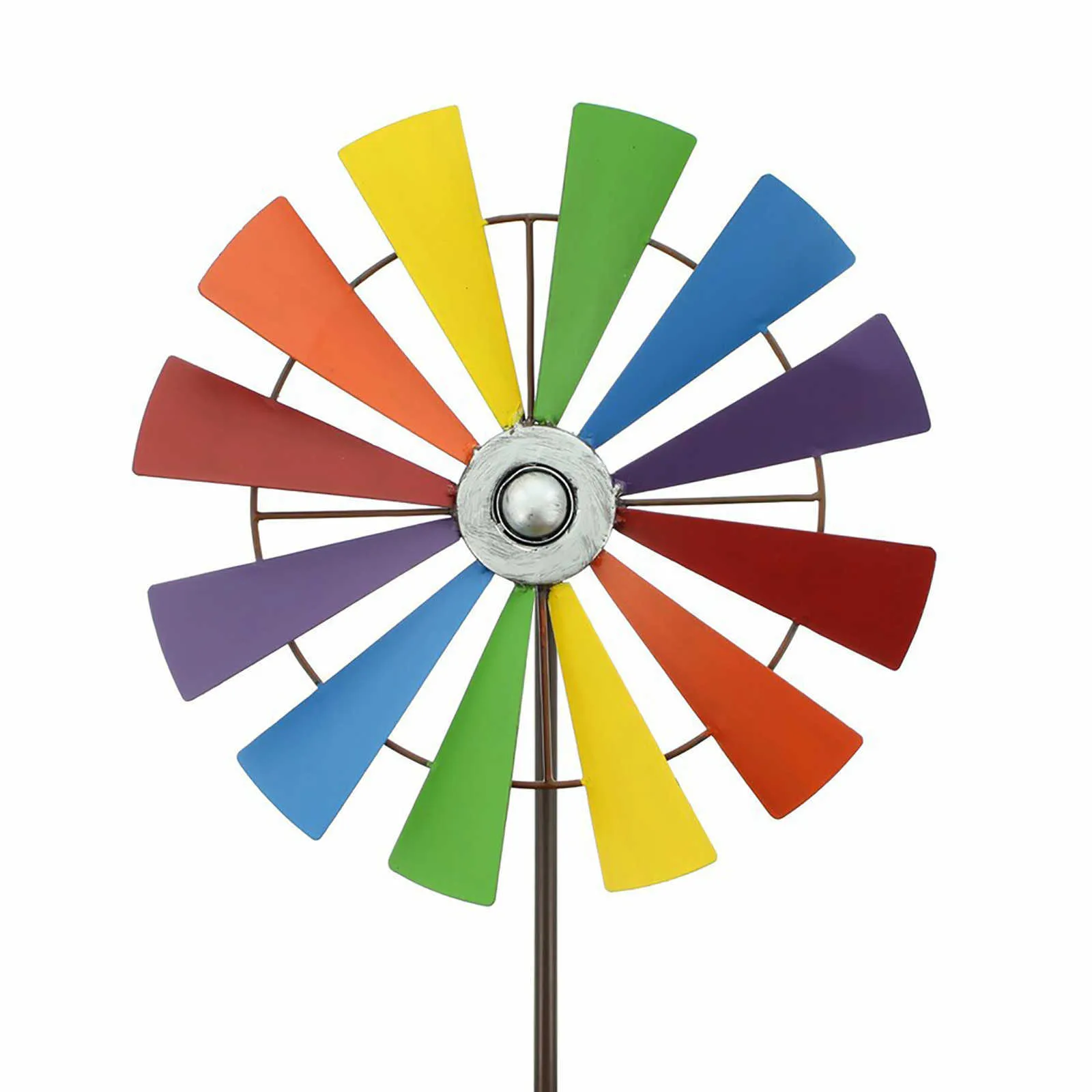 Large Metal Wind Spin With Colorful Flower Metal Windmill Garden Decoration Outdoor Stakes Kids Wind Spinners Q08117973403