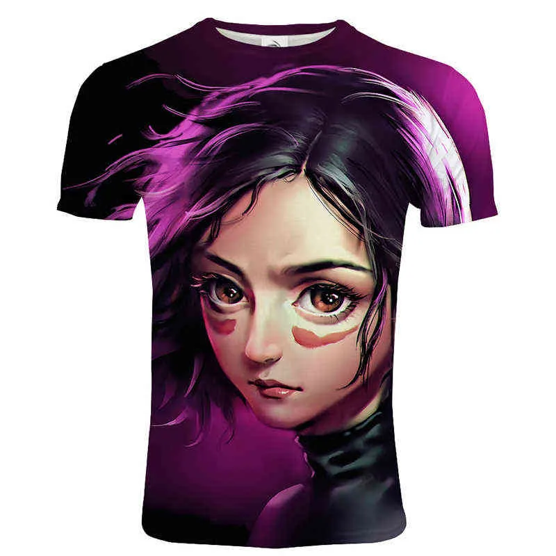 Alita Battle Angel 3D Gedrukt T-shirt Movie Stijl Mannen Dames Streetwear Casual Tshirt Mode Hip Hop T-shirt Unisex O-hals Tops X0621