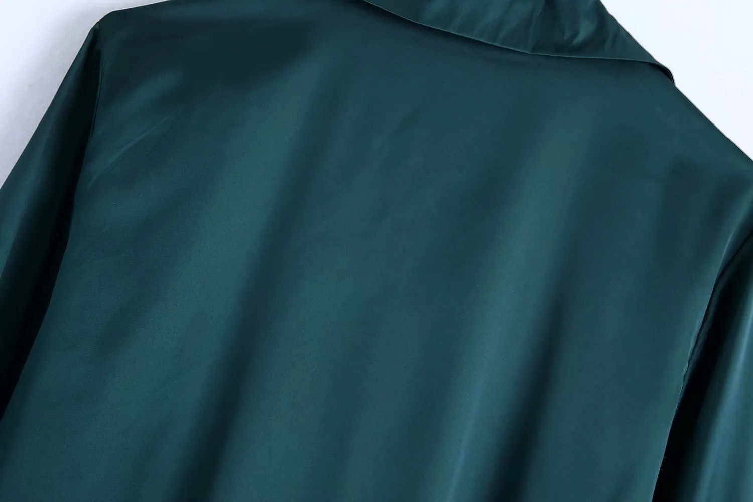 Camicia da donna in raso Abito con bottoni Manica lunga Midi Colletto rovesciato Abbigliamento moda 210421