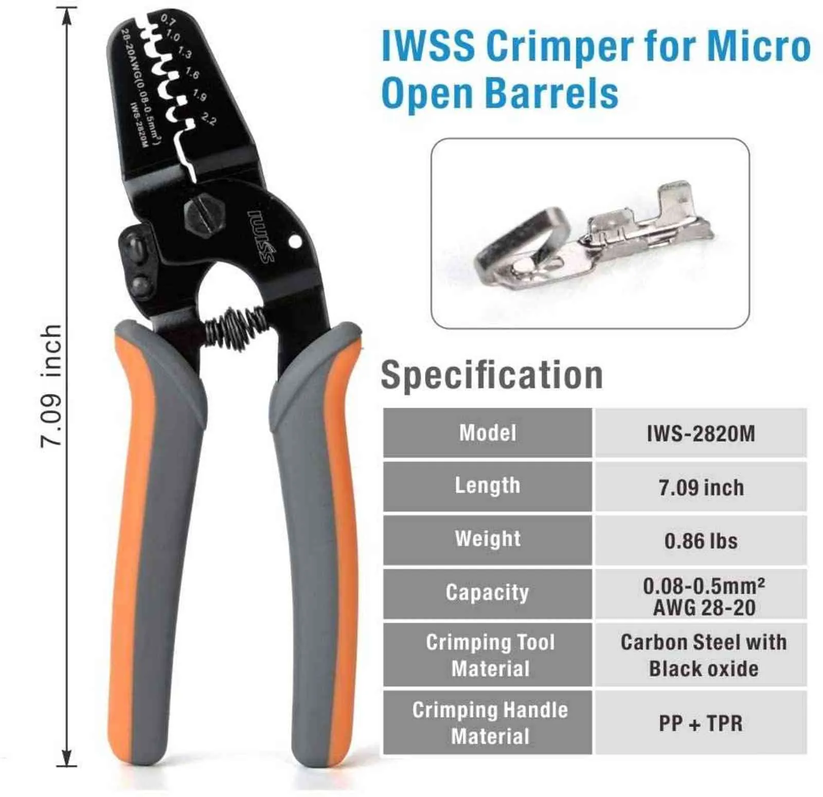 IWS-2820 PH2.0 / XH2.54 Conjuntos Definidos Mini Micro Open Barrel Barrel Pliers Kit Ferramenta para Jam, Molex, Tyco, JST Terminal 211110