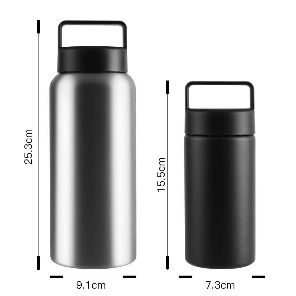 FEIJIAN Thermos Bottiglie Sottovuoto 18 10 Bottiglia d'Acqua a Bocca Larga Isolata in Acciaio Inossidabile Caffè Tè Mantenere Freddo 210907271m