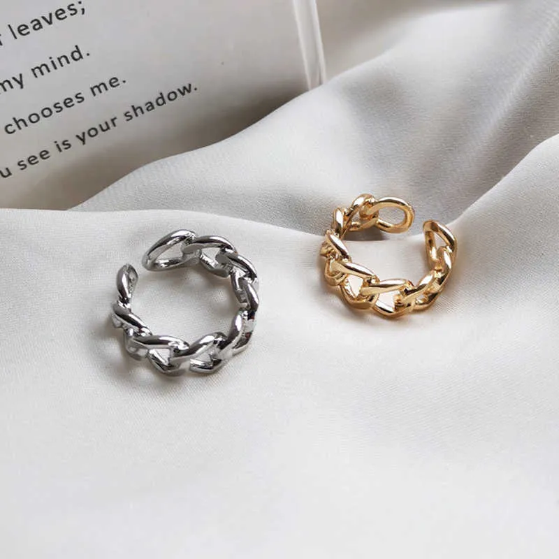Lats guld silver färgpläteringskedja form ringar för kvinnor män vintage gotiska chunky hip hop ring antik smycken tillbehör q07088824505