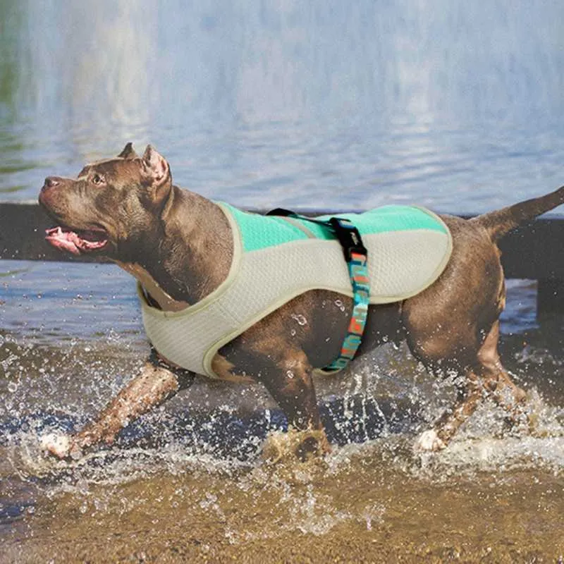 Dog Cooling Vest Harness Outdoor Puppy Cooler Vest Reflective Safety Sun-Proof Pet Hunting Coat S-XL 211007