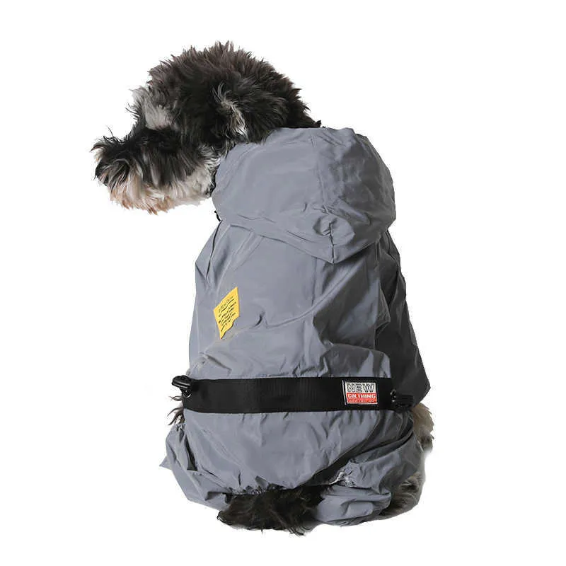 Waterproof Raincoat for Dogs Jacket Small and Medium Puppy Jumpsuits Rainwear Dog Water Resistant Clothes Pet Rain Coat Overalls 211007