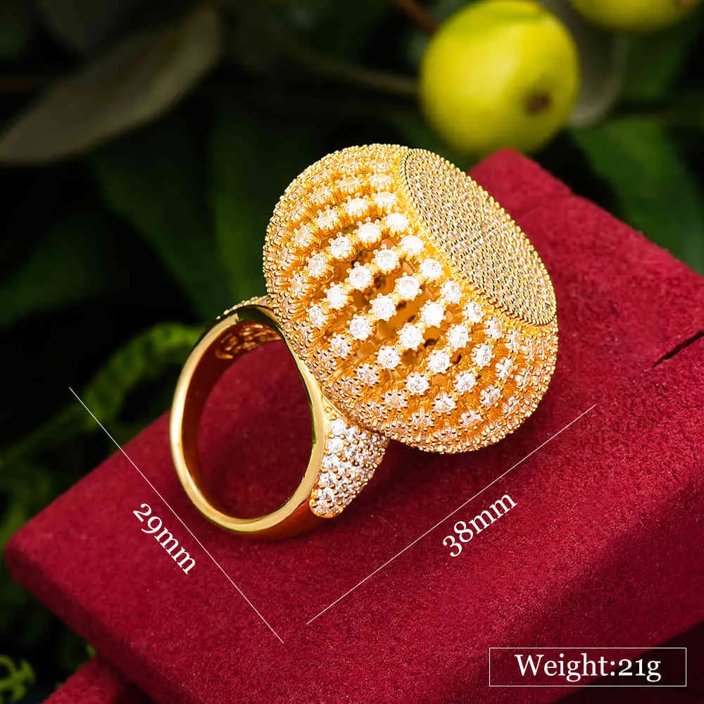 Missvikki Luxus Wunderschöne Große Runde Ringe Für Frauen Hochzeit Cubic Zirkon Engagement Dubai Naija Braut Finger Ring 2021