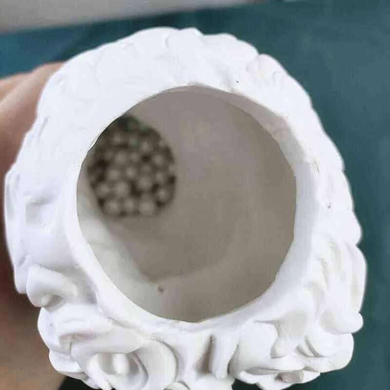 Europe du Nord Vase en résine Décoration de la maison Pot de fleur Porte-stylo Pinceau de maquillage Boîte de rangement Tête européenne Sculpture Modèle 211215