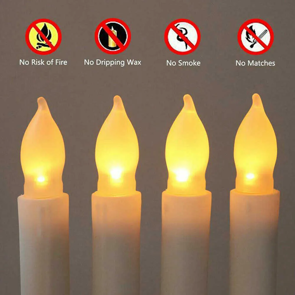 Hot Led Flamless Candles Taper Battery Operated Lights Party Electronic Birthday Wedding Home Decor Lighting Supplies H0909