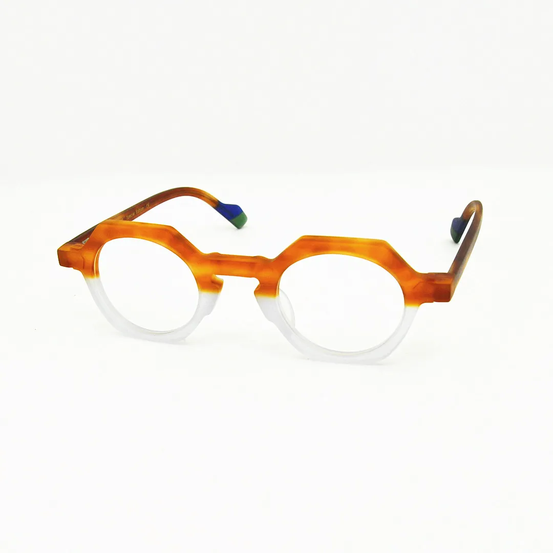 Erkek Optik Çerçeve Marka Tasarımcısı Erkek Kadın Moda Düzensiz Altıgen Kare Gözlükler Çerçeveler Vintage Küçük Miyopya Gözlükleri 253y