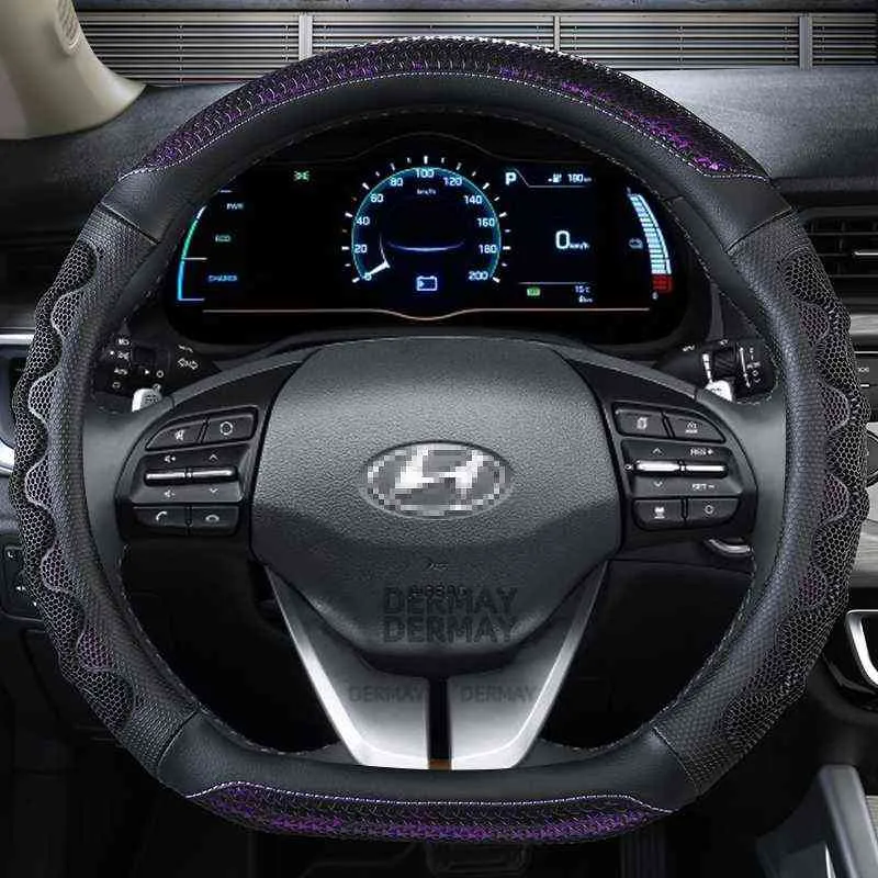 Hyundai Ioniq için 2016 2017 2018 2018 2019 2020 Dermanay Araç Direksiyon Kapağı Masaj Slip Olmayan Otomatik Aksesuarlar İç H2204222265G