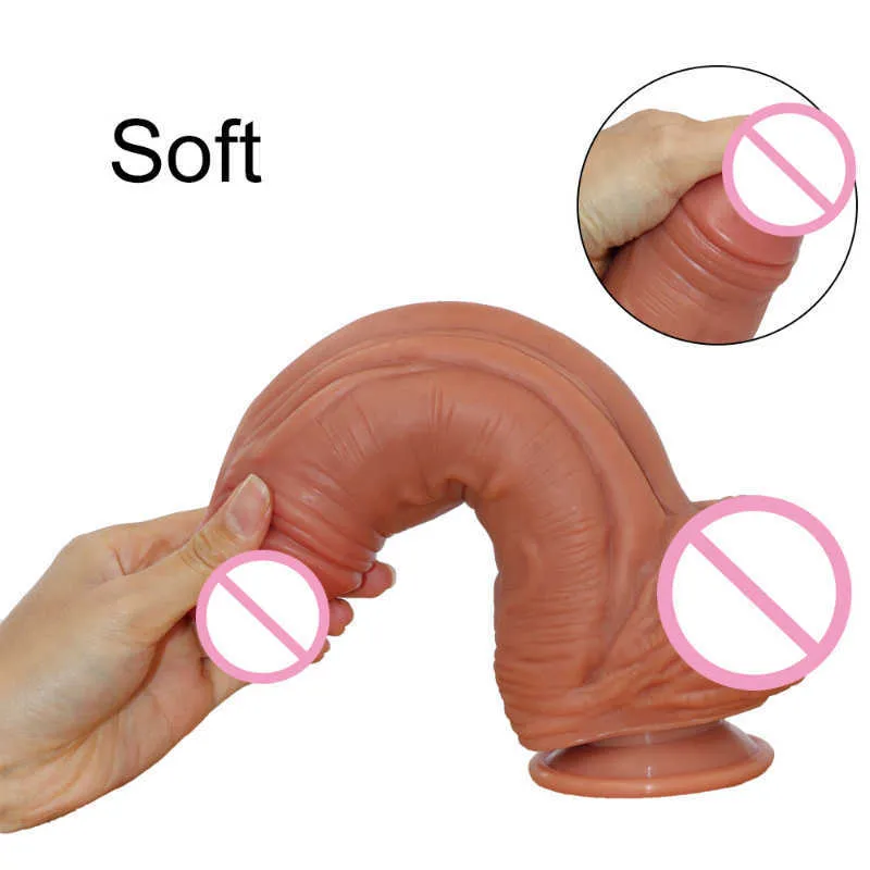 Massage grand gode pénis réaliste godes énormes pour femmes toys sexuels lesbiennes fausse bite silicone masturbatrices adultes érotiques prod2179489