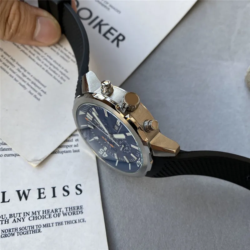 Мужские часы, дизайнерские часы высокого качества, топ AAA, автоматический механизм из нержавеющей стали, светящиеся водонепроницаемые наручные часы с сапфировым стеклом и хронографом281b