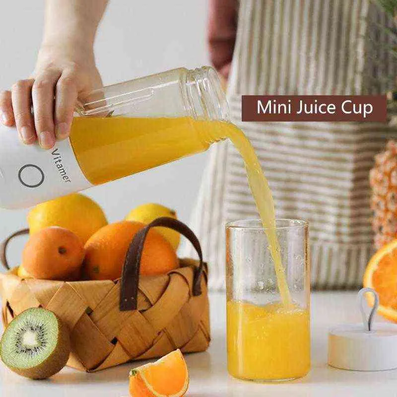 350 ml Portable Juicer Électrique USB Rechargeable Smoothie Blender Machine Mixer Mini Juice Maker Fast Food Processeur Mobile Mixer H7760777