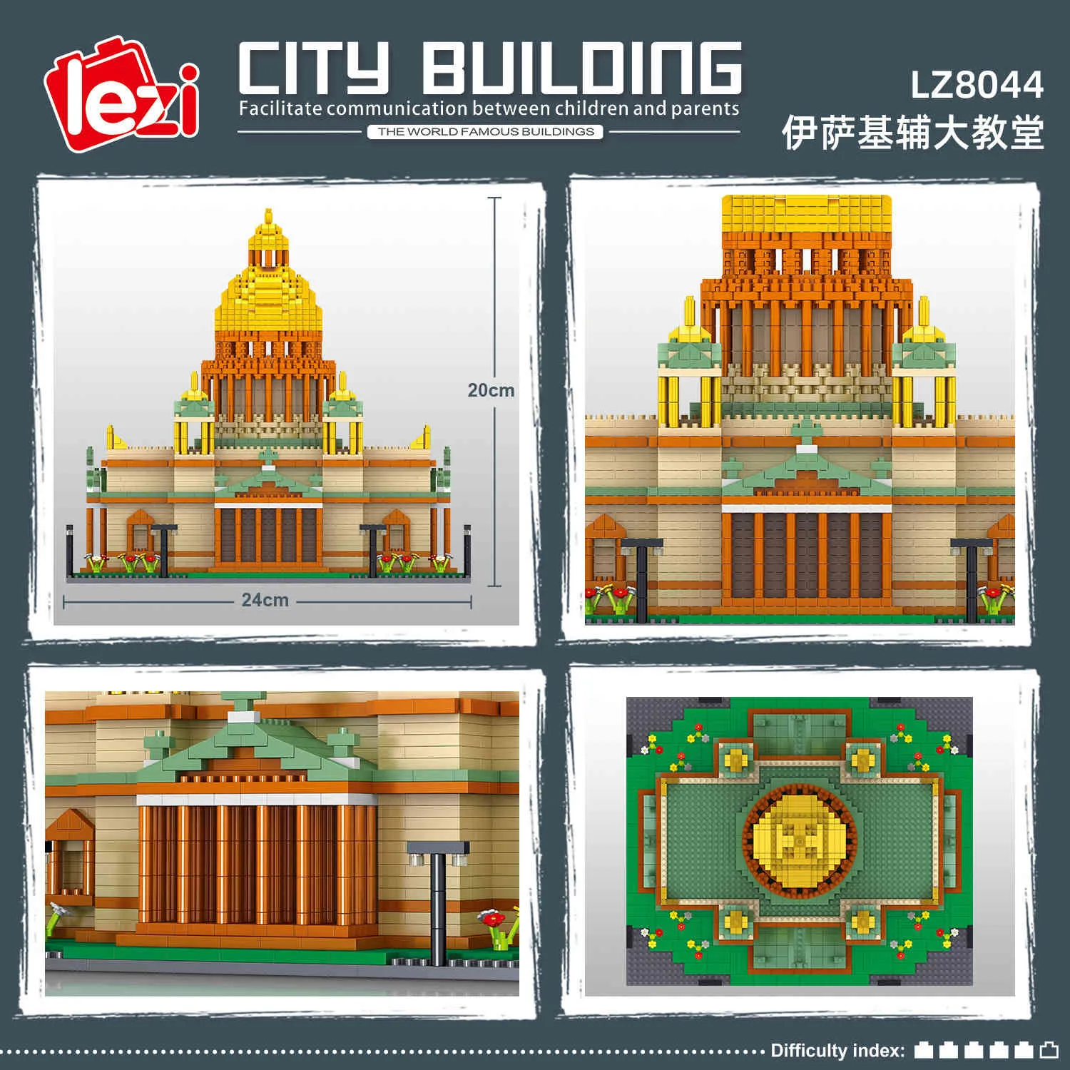 Criativo Isa Kiev Catedral Rússia Arquitetura 3D Modelo DIY Mini Diamante Blocos de Construção Tijolos Brinquedos para Crianças Presente X0503