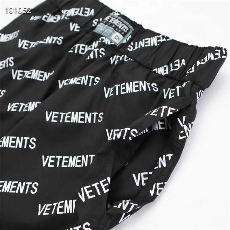 전체 Vetements 바지 남성 여성 고품질 Streetwear Vetements 스트레이트 바지 패브릭 VTM 바지 H0831
