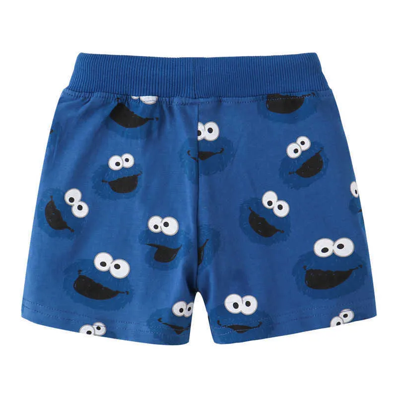 Jumping Meters Vente d'animaux bleus Imprimer Garçons Filles Shorts Cordon Été Bébé Coton Vêtements Pantalons Pantalons 210529