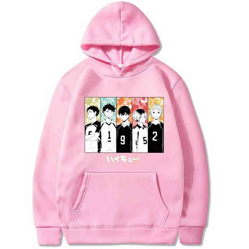 Engraçado japão anime haikyuu hoodie homens manga unisex streetwear moletom casual manga longa pulôver homme h1227