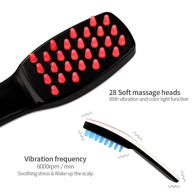 Electric Hair Brushes Obecilc Comb Vibration Head Relax Relief Massager With Laser LED Light Growth Anti Loss Care1756290o