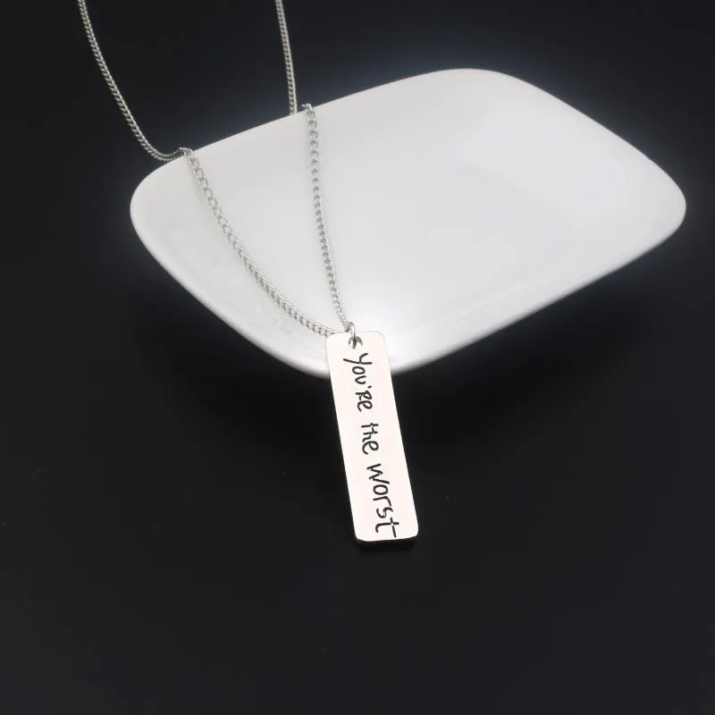 Collane con ciondolo RJ You Are The Lettering Inspirational Necklace È un accessorio personalizzato gioielli con catena Chker in acciaio inossidabile Gift212z