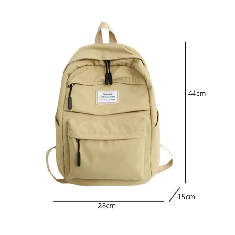 Bags da escola Adolescente da faculdade para meninas grandes Oxford Backpack Women Book Bag Big Teen School Sagra Khaki Leisure 20222225f