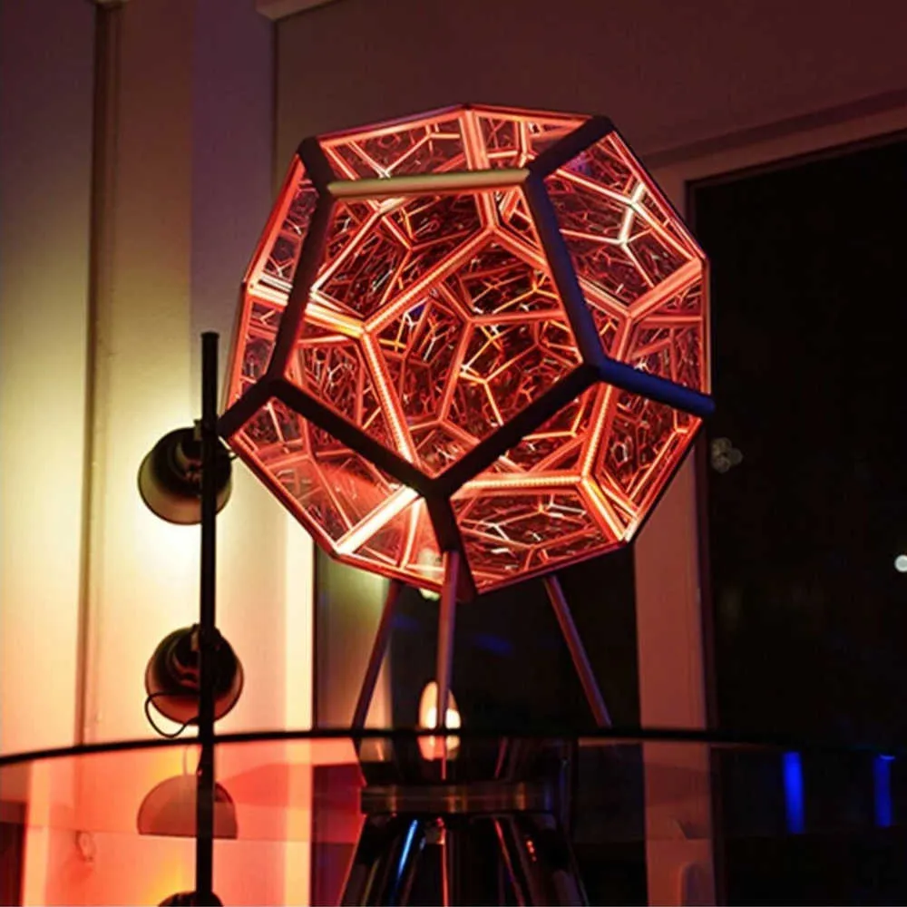 Tuzak Orb DIY LED Infinity DoDecahedron Noel Cadılar Bayramı Dekorasyon LED Infinity Ayna Yaratıcı Serin Sanat Gece Işıkları H0922