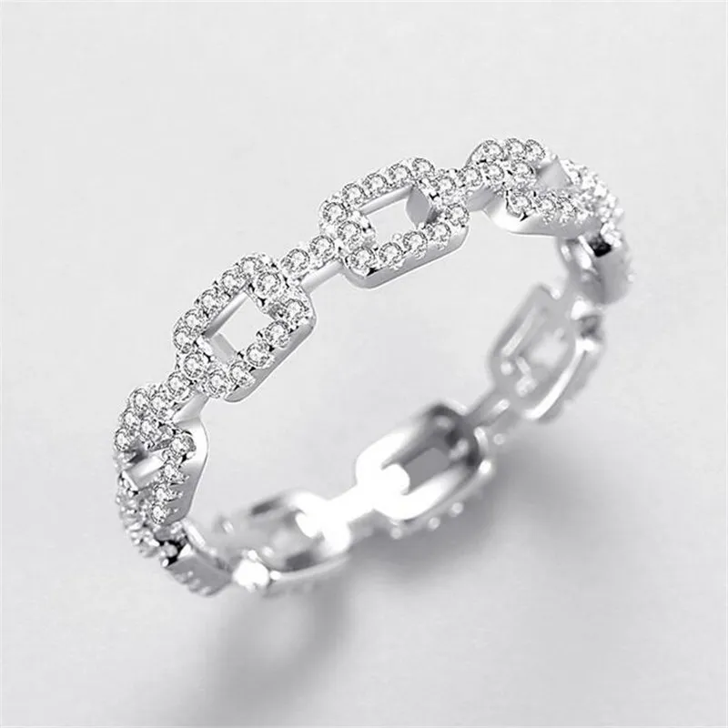 Ins Top Sell Sweet Cute Simple Fashion Luxury Jewelry Real 100% 925 Sterling Silver Pave White Sapphire Party Eternity CZ Diamond Women 175P
