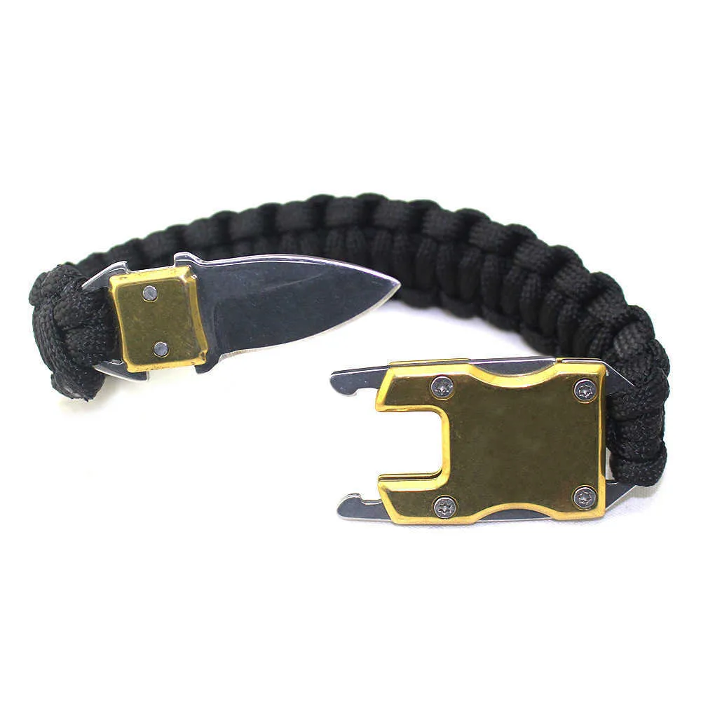 Bracciale di sopravvivenza Bracciale Prodotto in acciaio inossidabile Bracciale di sopravvivenza Bracciale Ombrello Forta intrecciata Bracciale salvavita 2106094579081