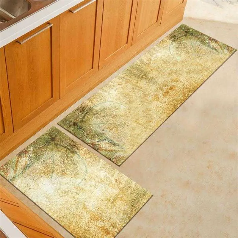 Kitchen Carpet Modern Non-Slip Absorbent Entrance Doormat Graffiti Bath Mat Bathroom Hallway Area Rugs Living Room Floor Mat 210917