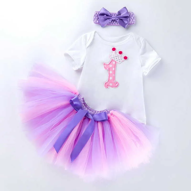 Sommarbarnsflickor 2-st uppsättningar Cartoon Stars Letter Bow T-shirt + Tutu Skirt Headwear Outfits Barn Jumpsuit E7825 210610