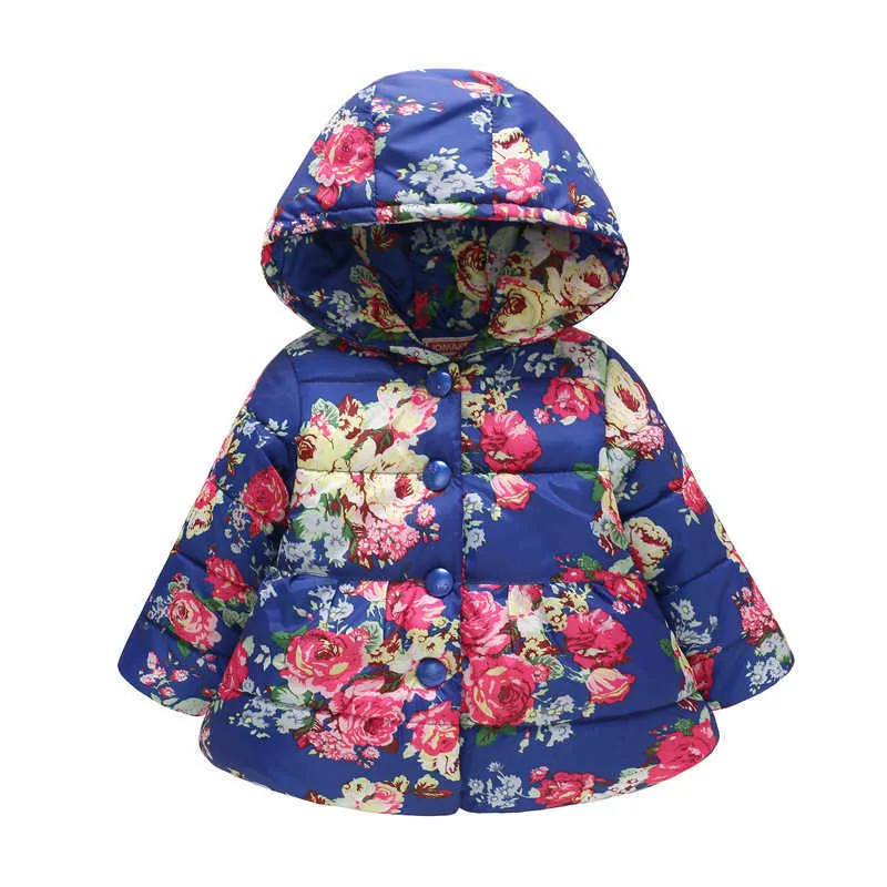 Neonate Ragazzi Giacche Abbigliamento Autunno Bambini Cappotti con cappuccio Inverno Bambino Giacca calda Capispalla fiore di cotone 211011