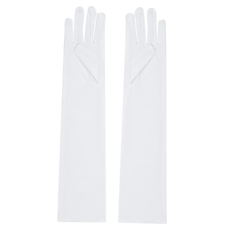 5本の指の手袋女性セクシーなパーティー長い黒い白いサテンフィンガンファッションレディースプロム装飾グアンテスラーゴスパラムジェル239m