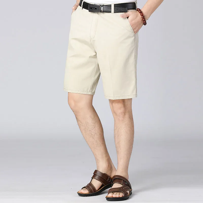 Cadeau du père hommes Cargo Shorts été hommes décontracté 100% coton pantalon court Sport couleur unie genou longueur mâle 220301