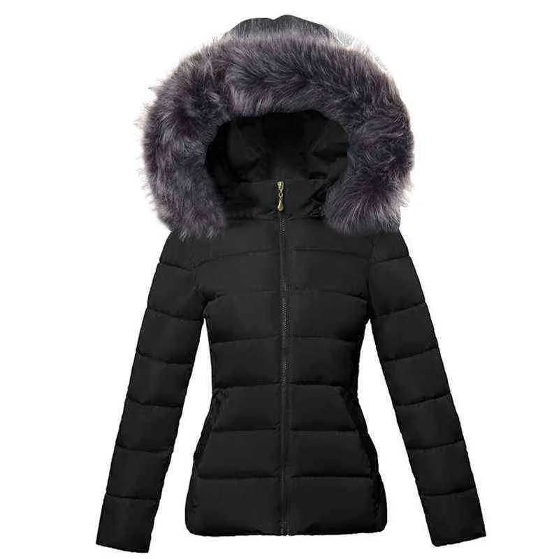 大きな毛皮の冬のコート女性のジャケットフード付きパーカー暖かい女性は女性の女性とサイズ5xlの女性のダウンジャケット211029