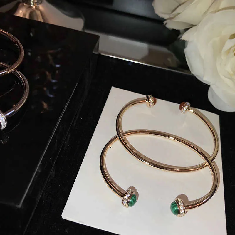 Новый бренд из чистого серебра 925 пробы, ювелирные изделия для женщин, вращающийся браслет из бисера, свадебные украшения, открытый браслет из розового золота177B