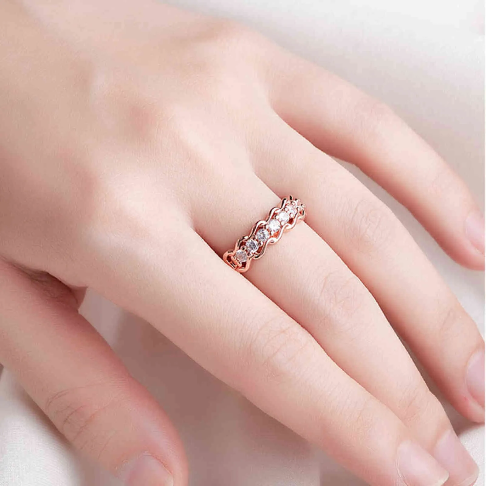 Moda modello a onde zircone Knuckl anello aperto regolabile Shang Chi anello donna gioielli intelligenti G1125