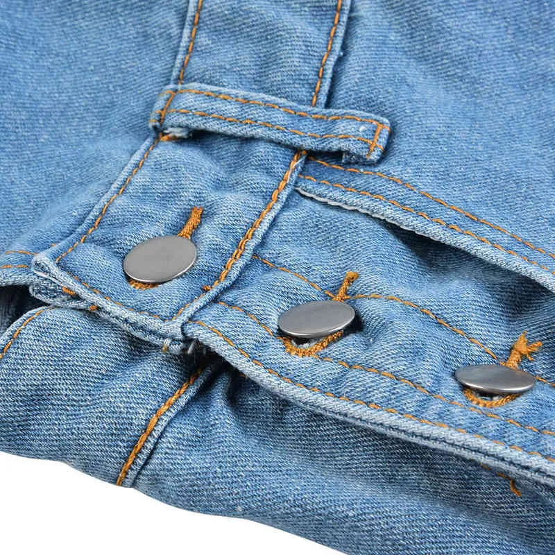Mäns Denim Bib-byxor Tvättade full längd Jeans Jumpsuits Hip Hop Straight Jean Overaller för män Streetwear Male Jumpsuit 211202