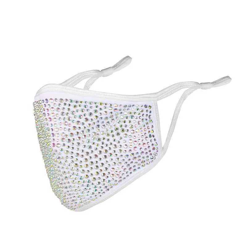 DHL Fashion Dustproof Face Mask Bling Bling Diamond Protective Mask PM2.5 Mouth Masks Washable Reusable Women Colorful Rhinestones Face Mask