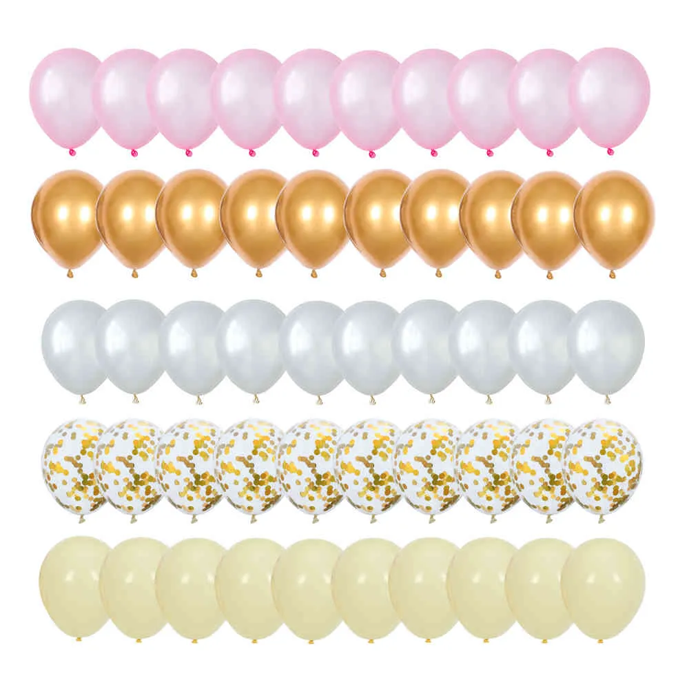 50 pezzi di coriandoli di unicorno palloncini colorati impostati cromo metallizzato oro Globos decorazioni feste di compleanno di nozze