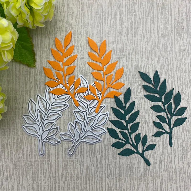 Diy Leaf Metal Decorative Couteau Die pour bricolage Scrapbooking-Photo Album Decorative Paper Cards 2 Feuilles