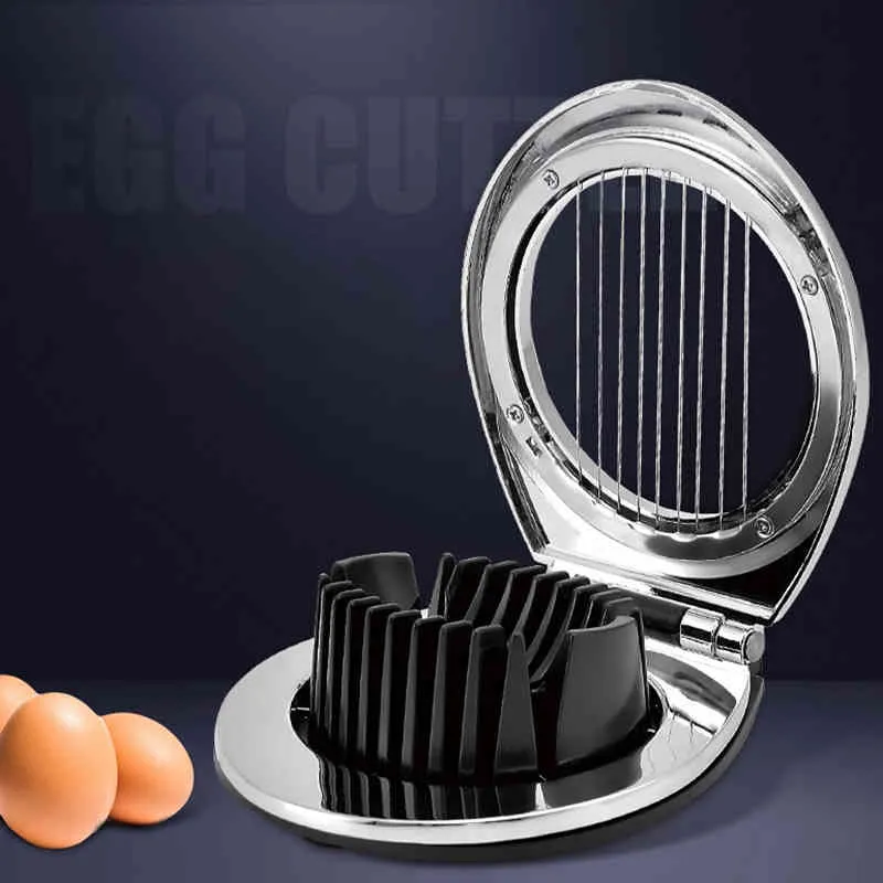 Çok İşlevli Yumurta Dilimleme Kesici Mutfak Aletleri Aksesuarları Pişirme Paslanmaz Çelik 2 in 1 210423
