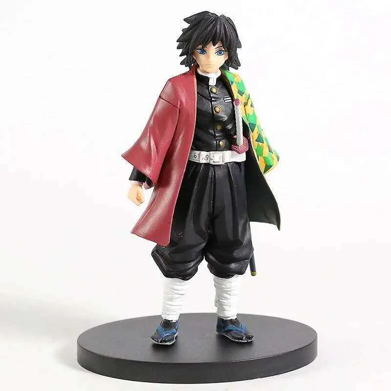 Anime Kimetsu No Yaiba Figura de acción Demon Slayer Figurina Tomioka Giyuu Figur PVC Modelo Juguetes Colección Decoración Muñeca Regalos X0526