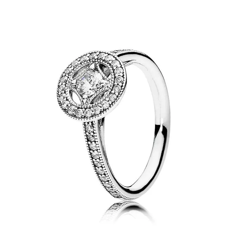Pierścienie klastrowe Wysokiej jakości 925 Srebrny Rose Gold Love Węzeł Charm Fairy-Tale Light Heart w kształcie serca pierścień oryginalna biżuteria dla 2517
